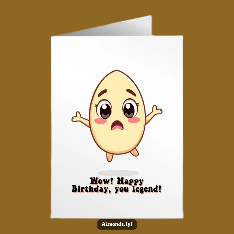 Free Printable Birthday Card: Surprised Almond Jump for a Shockingly Fun Day