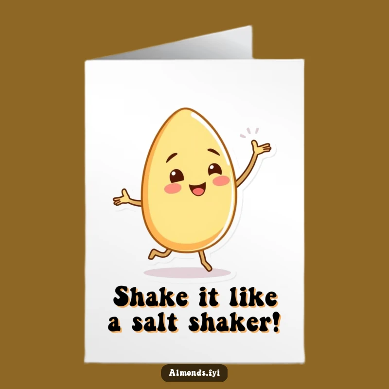 Free Printable Dancing Almond Birthday Card: Wiggle Legs Fun Downloadable Gift!