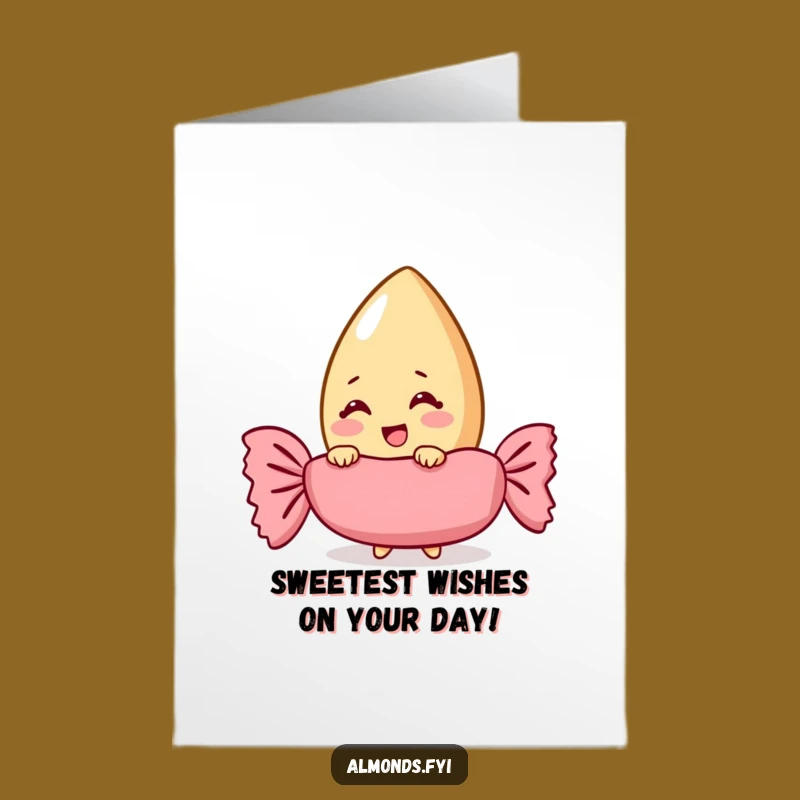 Free Printable Giggling Almond Birthday Card: Candy Wrapper Fun Downloadable Gift!