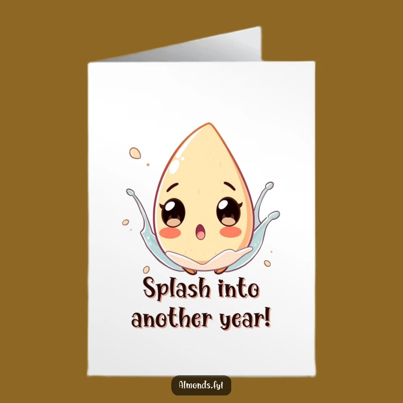 Free Printable Surprised Almond Birthday Card: Splash Fun Downloadable Gift!