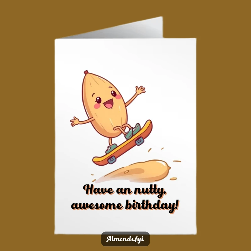 Funny Free Printable Birthday Card: Almond Skates Cashew Birthday Gift