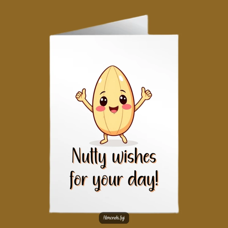 Free Printable Birthday Card: Funny Dancing Almond for a Joyful Celebration Gift