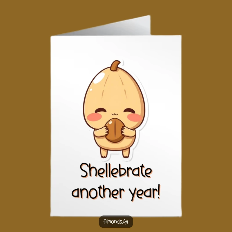 Free Printable Shy Almond Birthday Card - Sweet Downloadable Gift with a Blushing Surprise!