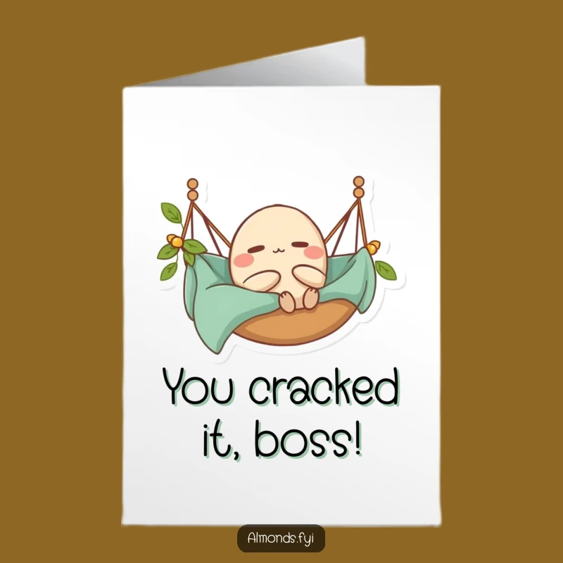 Free Printable Congrats Card: Almond Hammock Chill Funny Downloadable Greeting
