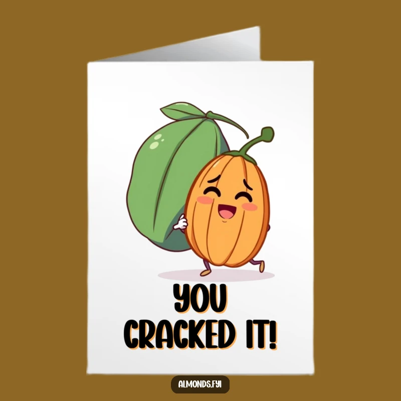 Free Printable Congrats Card: Almond Pushing Raisin Triumph, Funny Downloadable Celebration