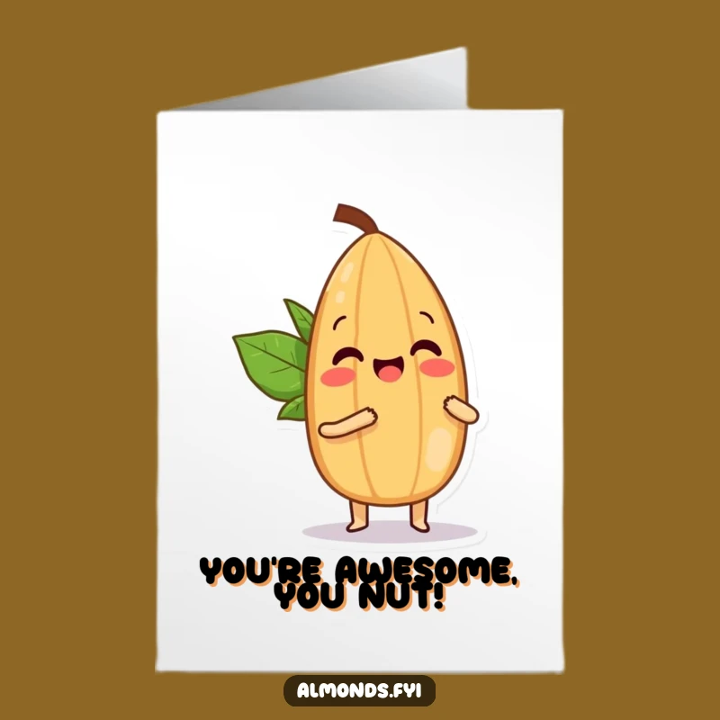 Free Printable Congrats Card: Almonds Playfully Bopping Funny Downloadable Gift