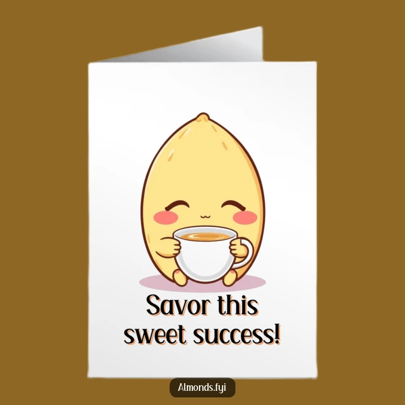 Free Printable Congrats Card: Content Almond Celebrating Your Calm Win Gift