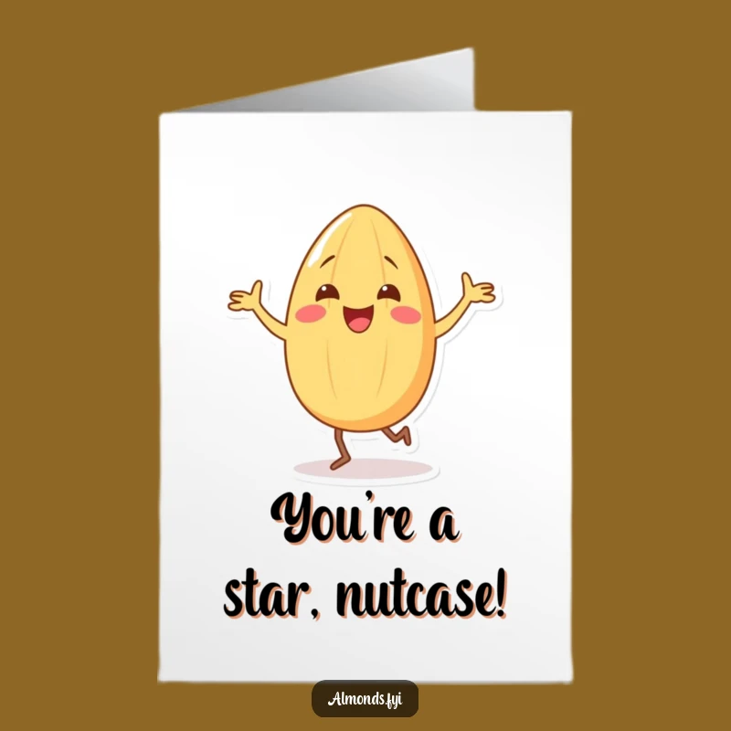 Free Printable Congrats Card: Dancing Almond Celebrates Your Win Funny Downloadable Gift