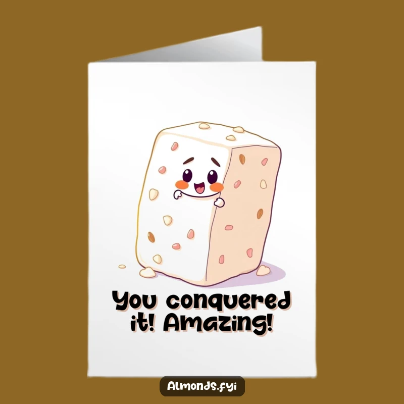 Free Printable Congrats Card: Determined Almond Conqueror, Hilarious Downloadable Achievement Gift