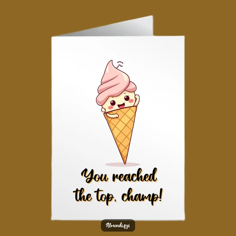 Free Printable Congrats Card: Funny Almond Reaches Summit, Downloadable Achievement Gift!