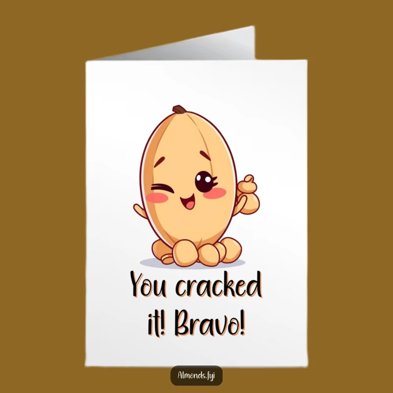 Free Printable Congrats Card: Witty Almond Nut Tower Balancing Funny Downloadable Gift