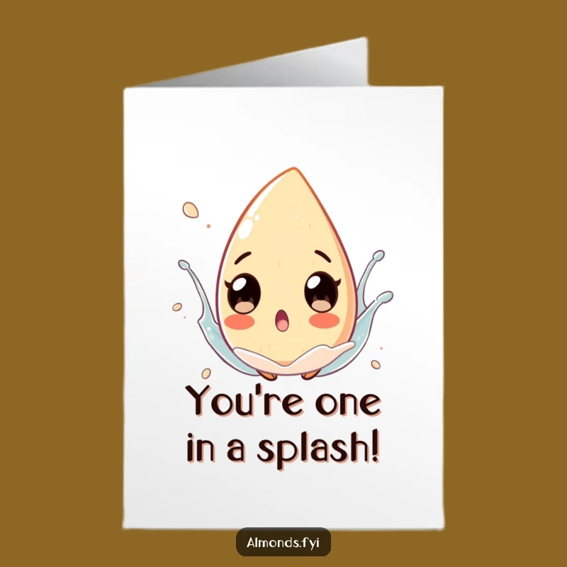 Free Printable Surprised Almond Congrats Card: Splash Fun Downloadable Gift!