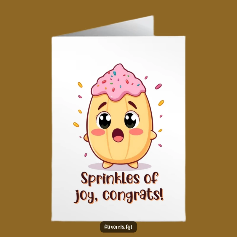 Free Printable Congrats Card: Surprised Almond Giant Sprinkle Funny Downloadable Gift