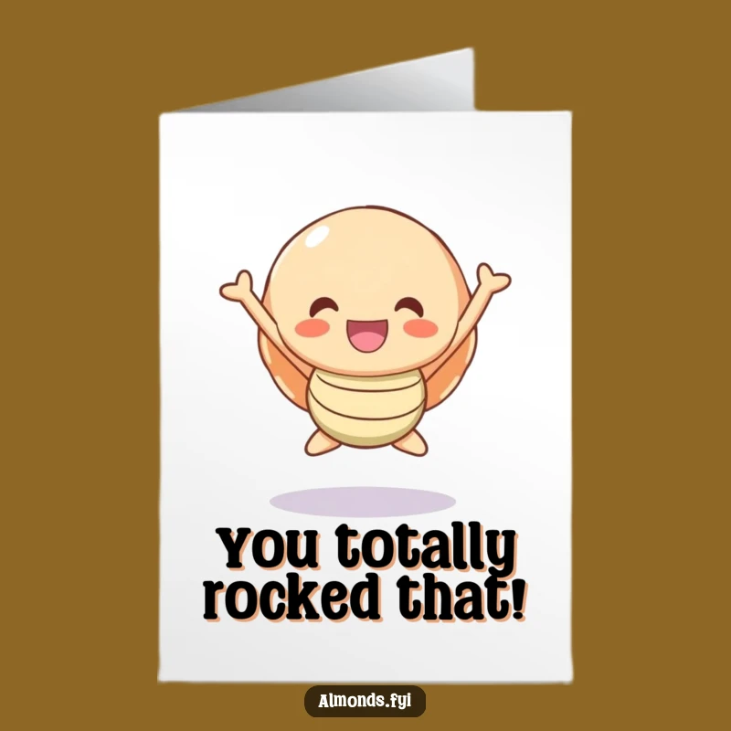 Free Printable Congrats Card: Shells Joyful Jump Funny Downloadable Greeting for Any Win