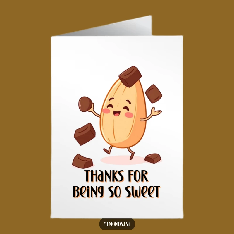 Free Printable Almond Card Funny Thank You Card - Sweet Gratitude Downloadable Gift