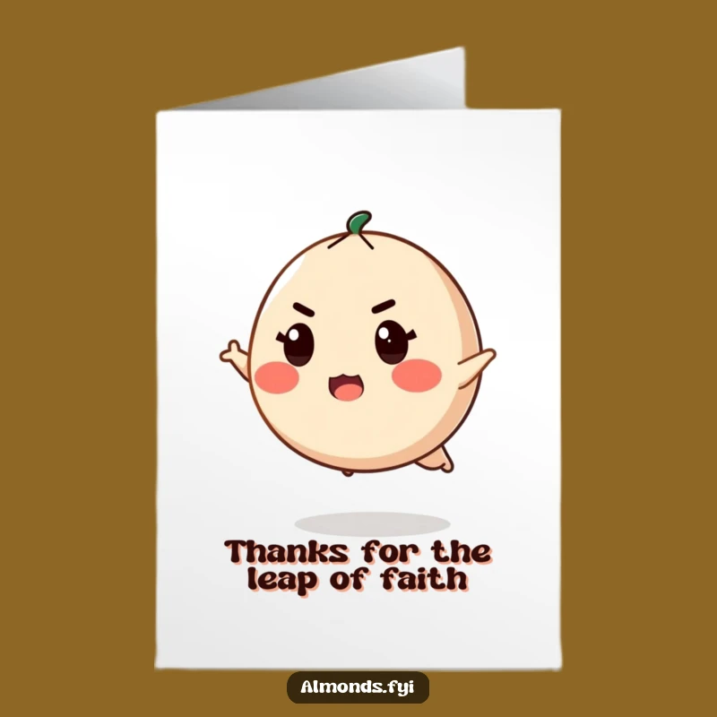 Free Printable Thank You Card: Almond Leaper for Your Bold Actions Gift