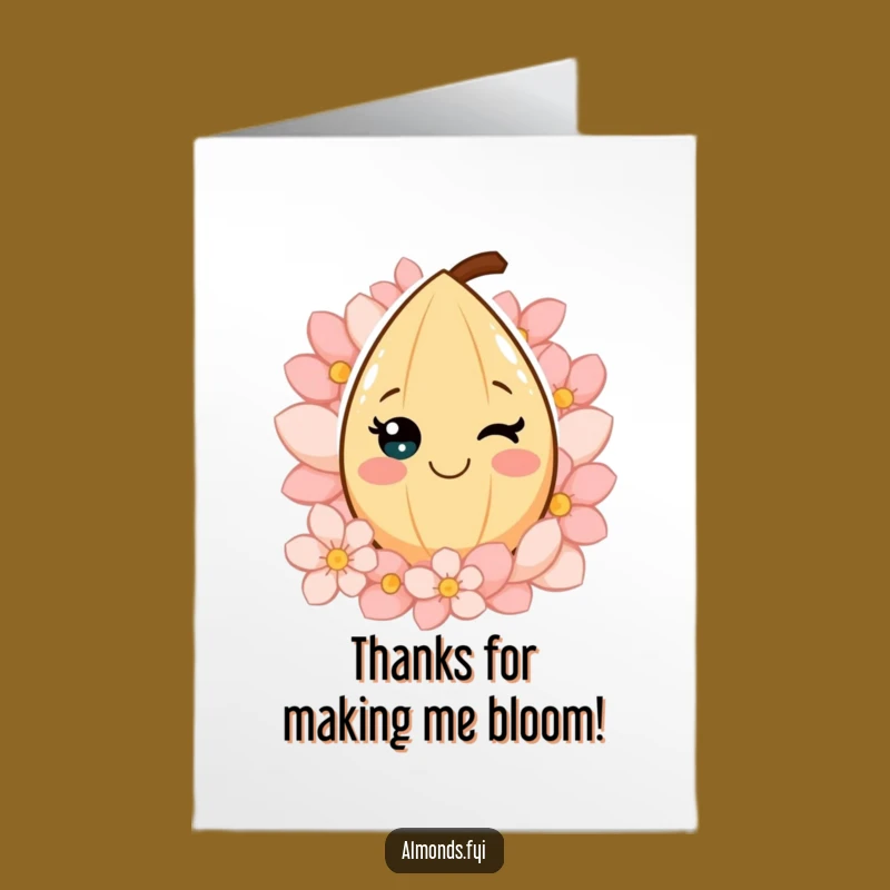 Free Printable Thank You Card: Almond Petals Funny Downloadable Gift for Gratefulness