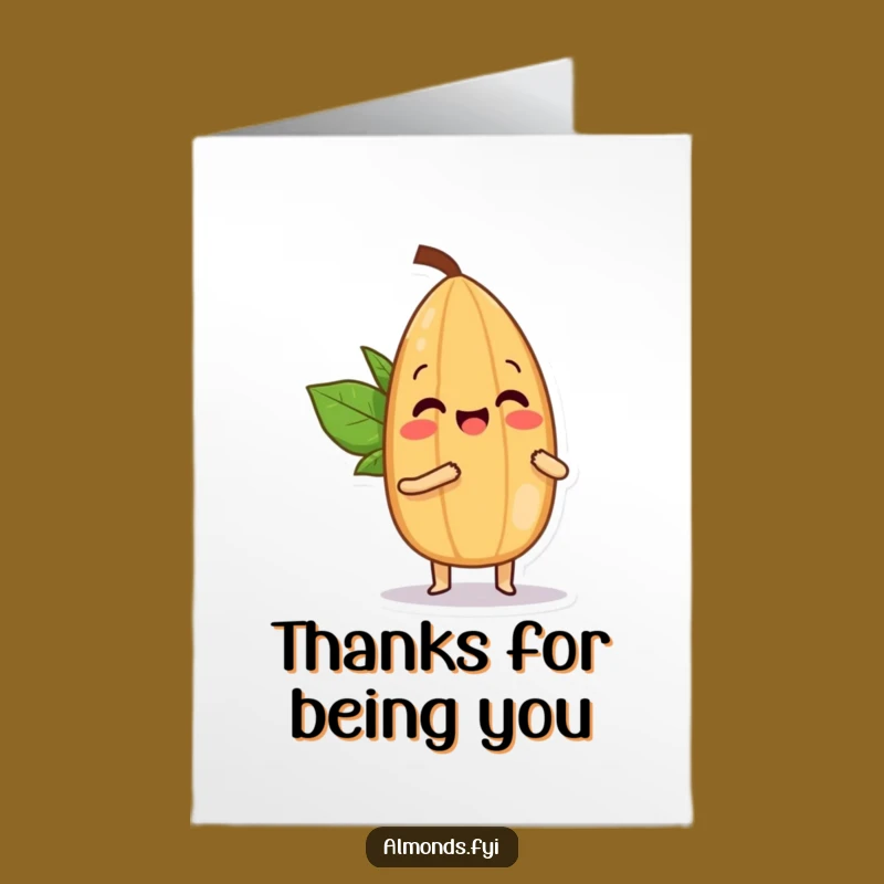 Free Printable Thank You Card: Almonds Playfully Bopping Funny Downloadable Gift