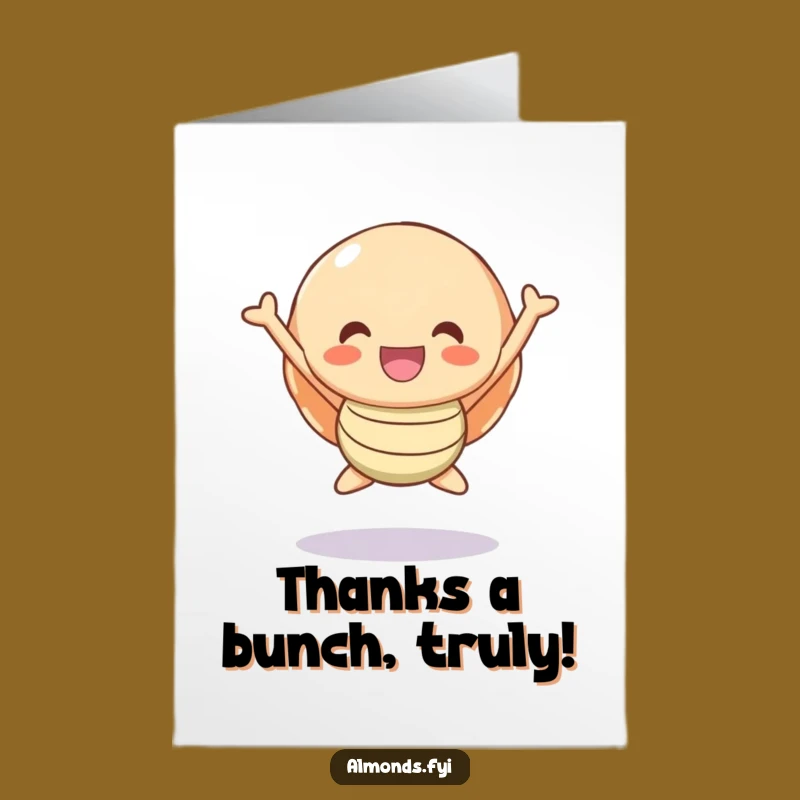 Free Printable Thank You Card: Happy Shells Jump for Joy Funny Downloadable Gratitude