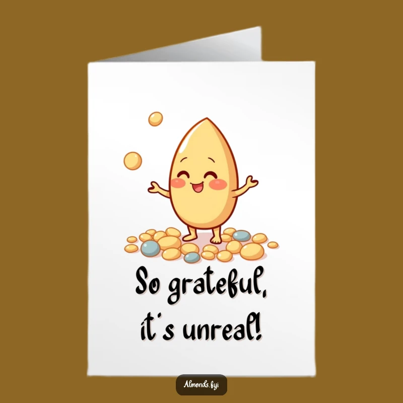 Free Printable Thank You Card: Juggling Almonds Funny Gift