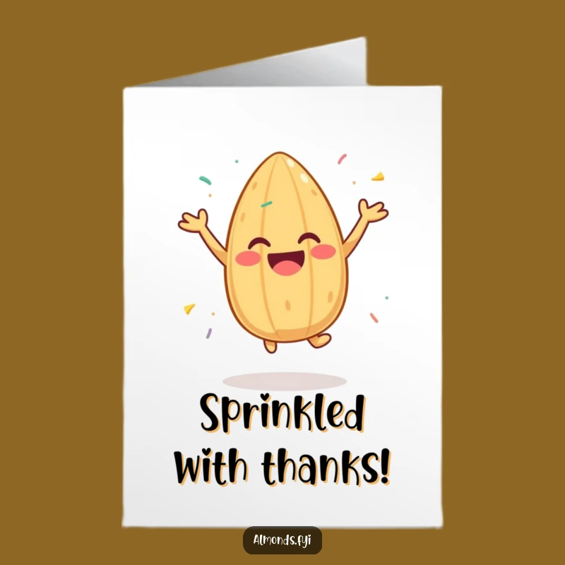 Free Printable Thank You Card: Joyful Almond Sprinkles for Sweet Thanks Gift
