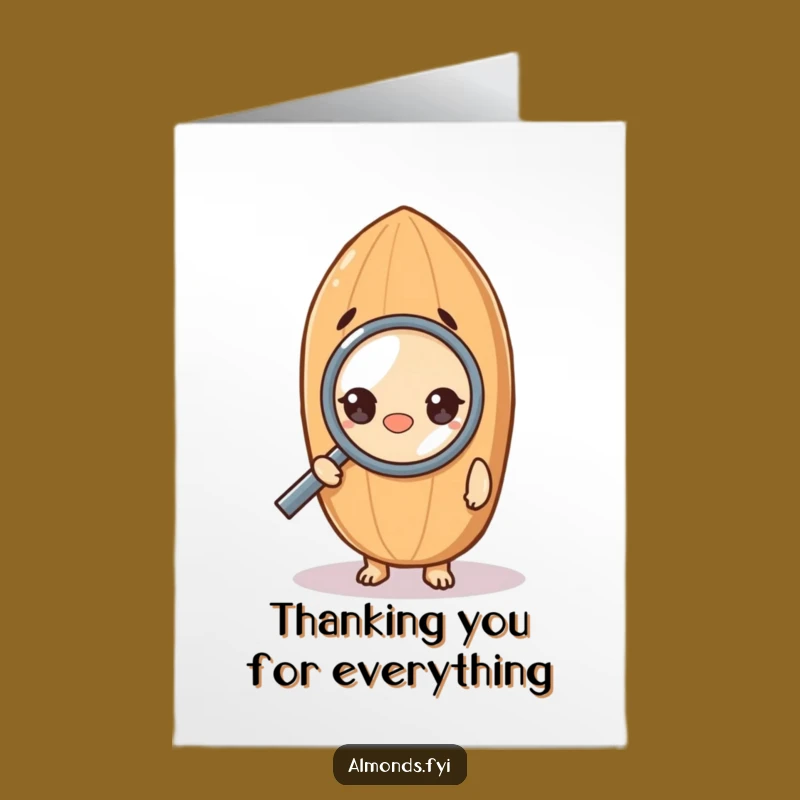 Free Printable Thank You Card: Curious Almond, Detailed Downloadable Gift for Appreciation