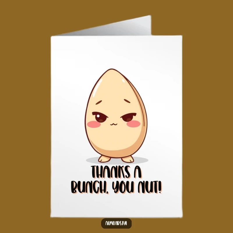 Free Printable Thank You Card: Almond Wink Funny Downloadable Gift for Expressing Gratitude
