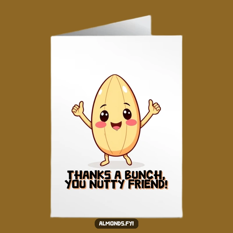 Free Printable Thank You Card: Funny Dancing Almond Expressing Gratitude