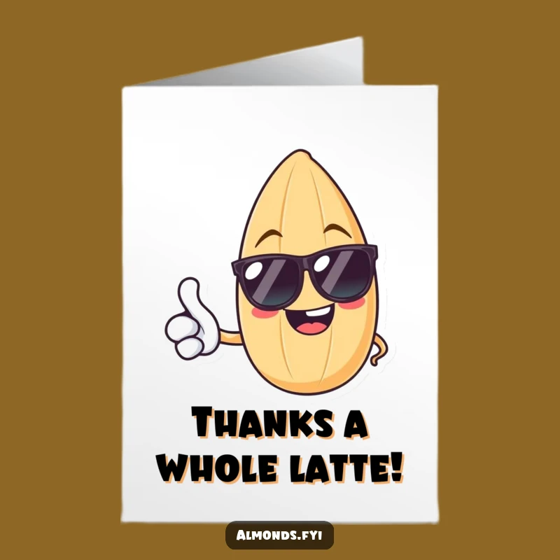 Free Printable Thank You Card: Cool Almond Thumbs Up Funny Gift