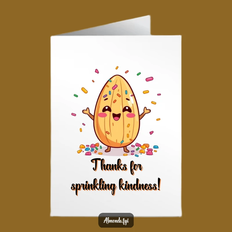 Free Printable Thanks Card: Cheerful Almond Juggling Sprinkles Gift