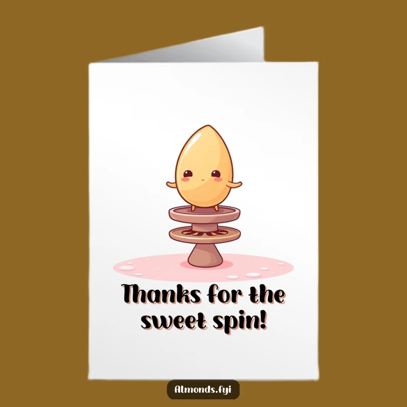 Free Printable Thanks Card: Wobbly Almonds Sugar Top Balance Gift