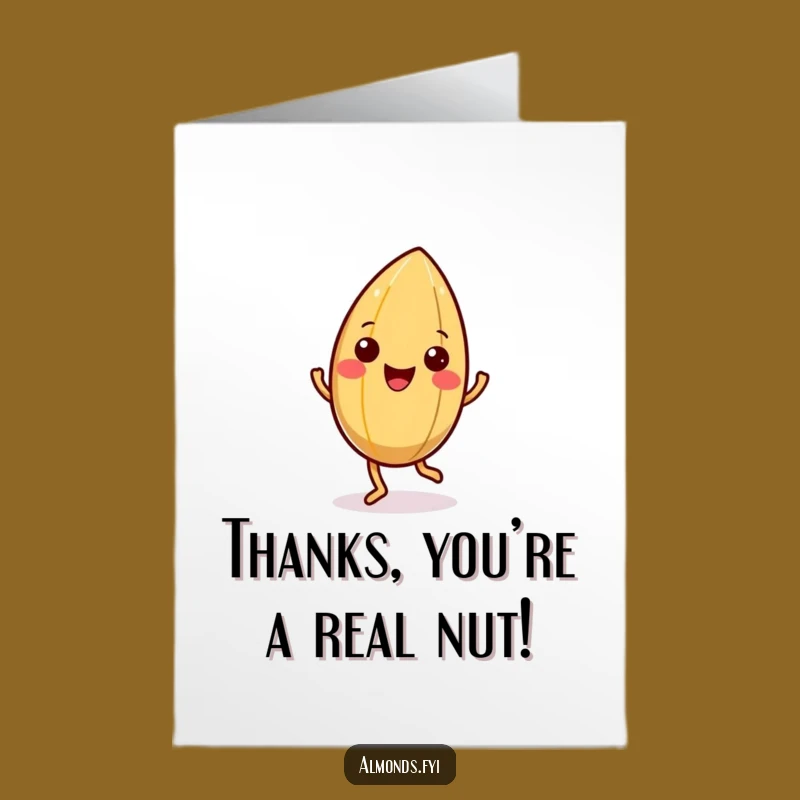 Free Printable Thank You Card: Almond Jig Fun, Wiggling Thanks, Unique Downloadable Gift