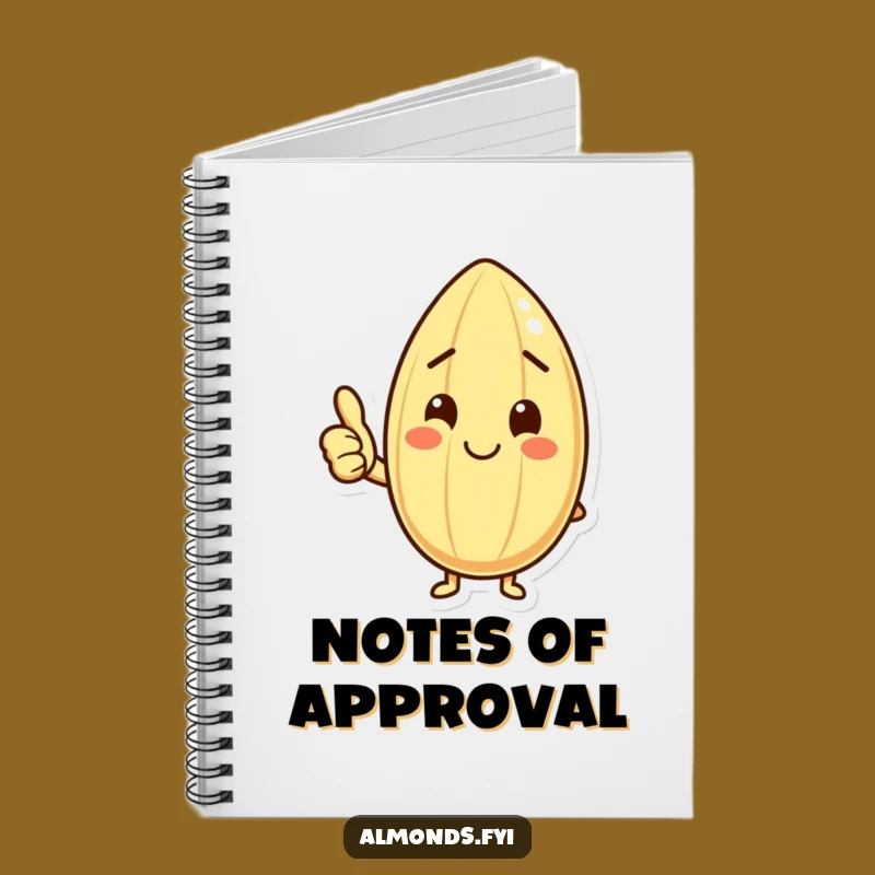 Funny Happy Almond Thumbs Up Notebook: Jot Down Positive Ideas