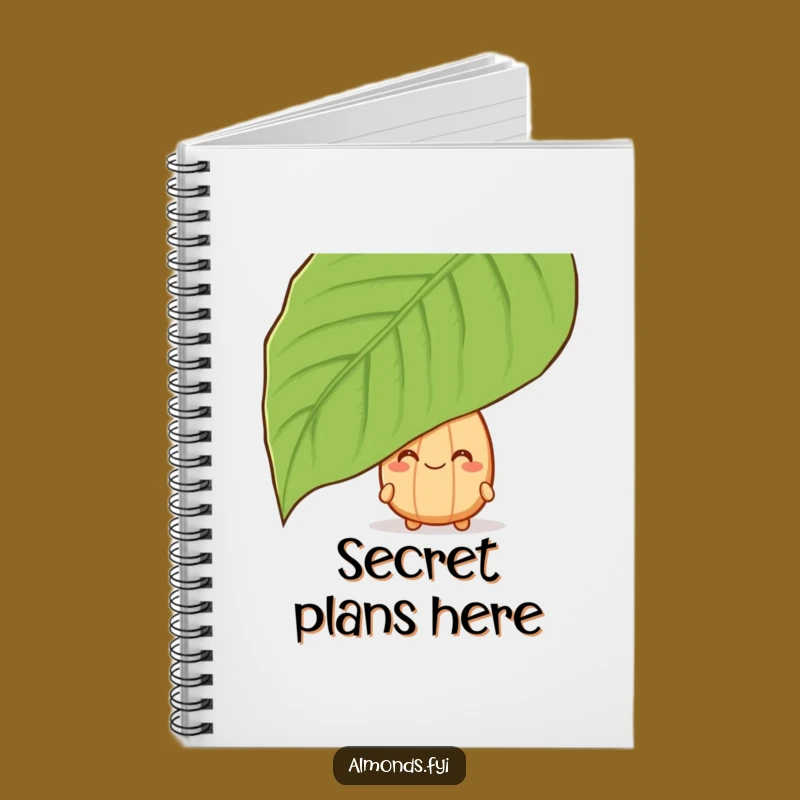 Funny Peeking Almond Notebook - Journal Nutty Leaf Surprise Diary Gift