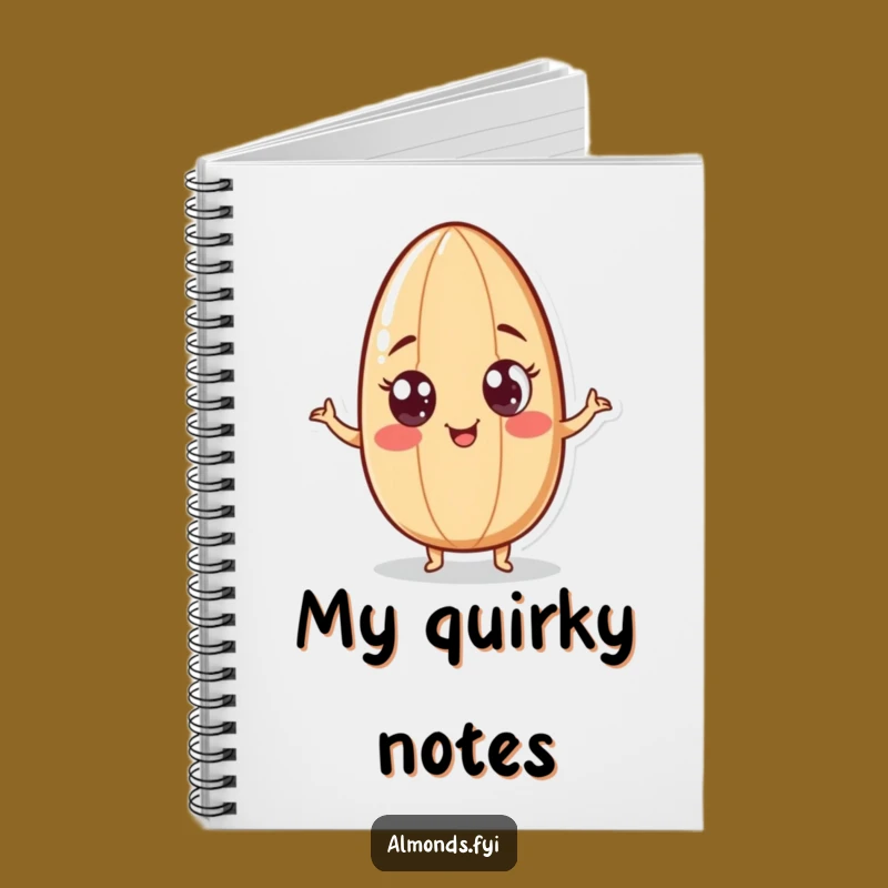Funny Wiggling Almond Notebook - Jot Down Fun with a Googly Nut!