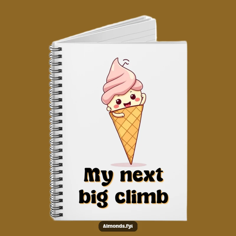 Funny Almond Ice Cream Climb Notebook: Jot Down Hilarious Goals