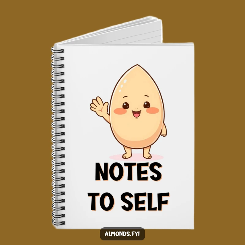 Funny Waving Almond Notebook - Journal Chubby Nutty Diary Gift