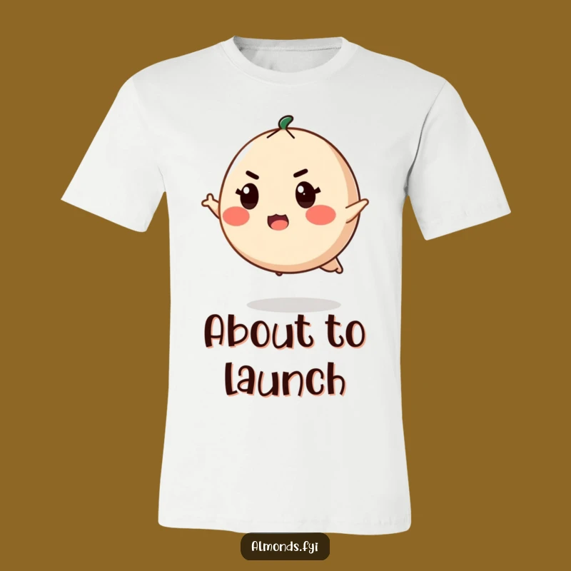 Funny Go-Getter Almond T-Shirt: Ready to Jump, Ideal Funny Gift