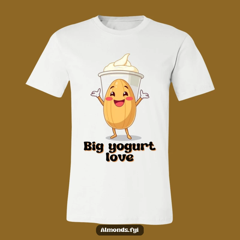 Funny Hugging Almond T-Shirt - Giant Yogurt Love Hilarious Tee Gift!