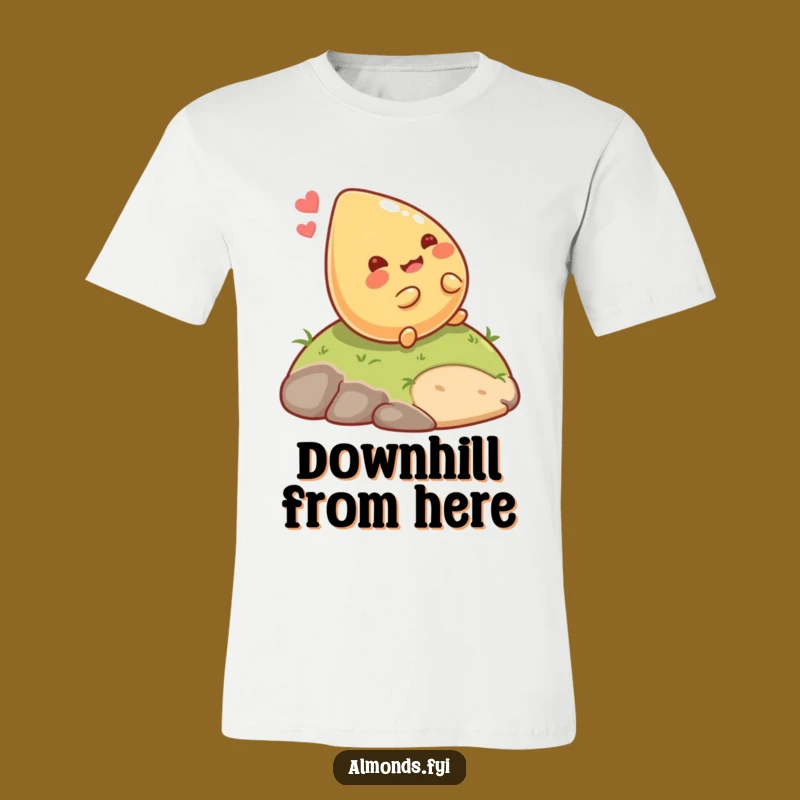 Funny Rolling Almond T-Shirt: Giggling Nut Character, Hilarious Fun Tee Gift!
