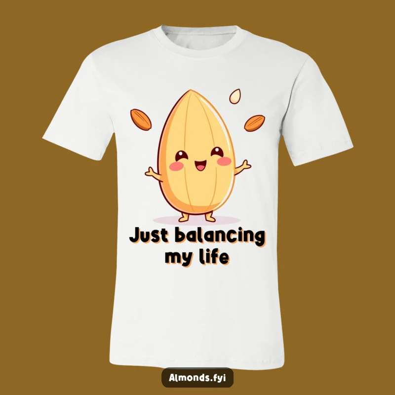 Funny Almond Milk Juggler T-Shirt: Cheerful Nut's Dairy Dance - Comfy Gift!