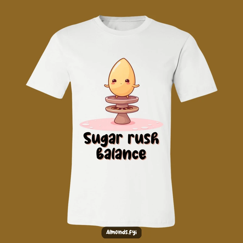 Funny Wobble Almond T-Shirt - Hilarious Sugar Top Balancing Tee Gift