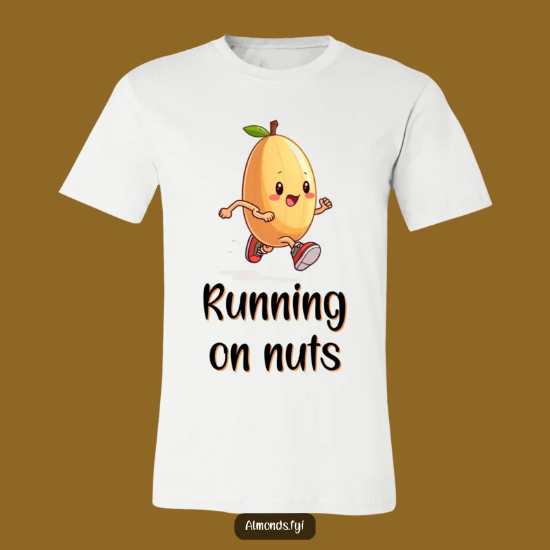 Funny Running Almond T-Shirt - Tiny Sneakers Race Day Tee
