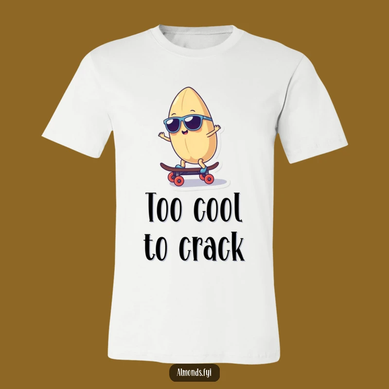 Funny Cool Almond Character T-Shirt - Shredding in Style!