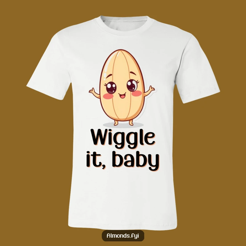 Funny Wiggling Almond T-Shirt - Googly Eyed Fun, Playful & Hilarious Wear!