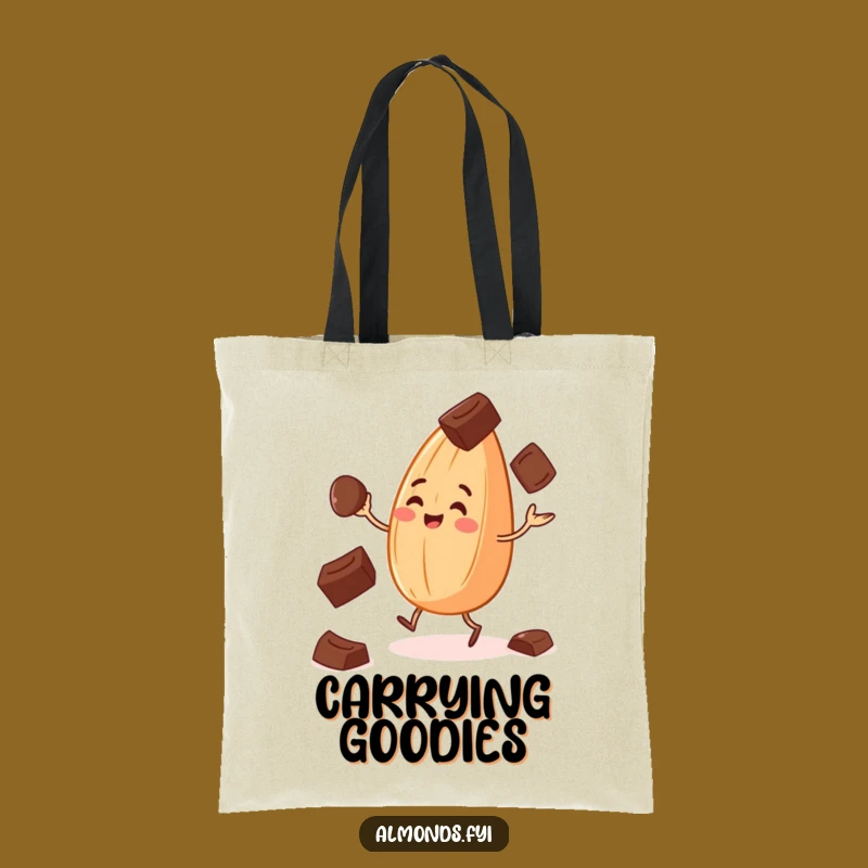 Funny Juggling Almond Tote Bag: Carry Your Sweet Stash Gift