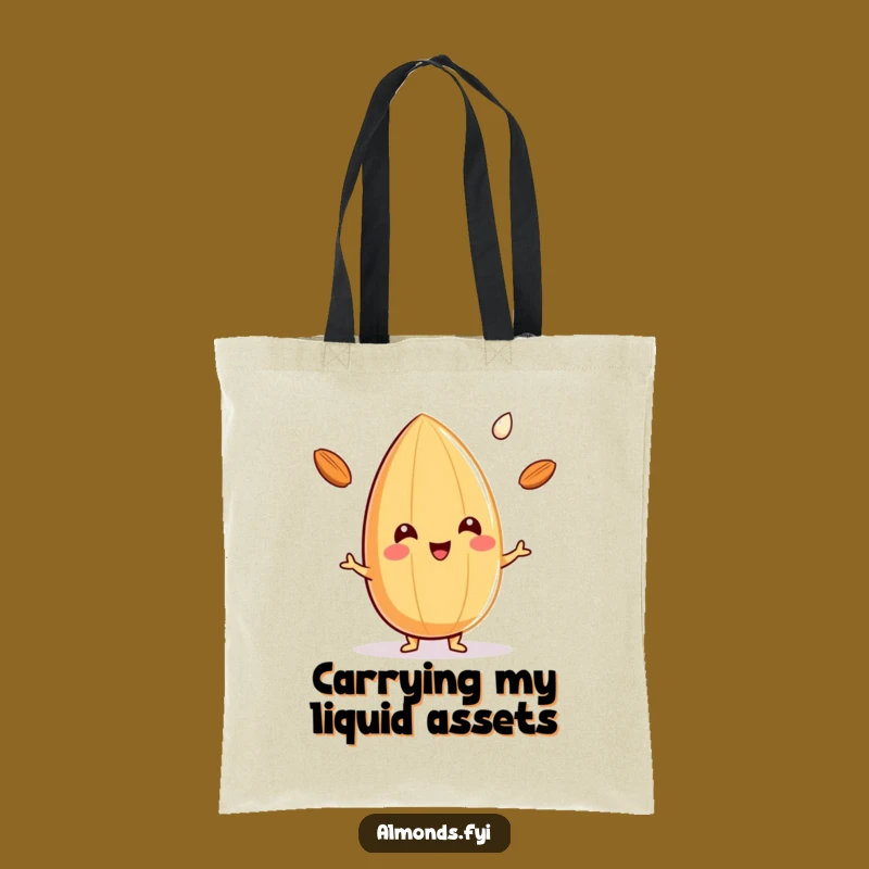 Funny Almond Milk Juggler Tote Bag: Cheerful Nut's Carry-All - Eco-Friendly Gift!