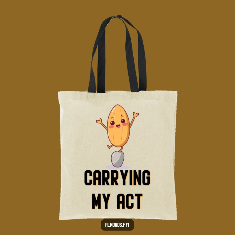 Funny Almond Balancing Act Tote Bag - Chic Nutty Carry-All Gift