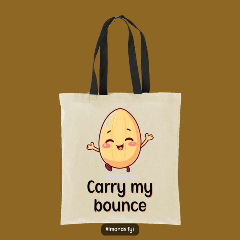 Funny Bouncing Almond Tote Bag: Carry Your Joyful Energy