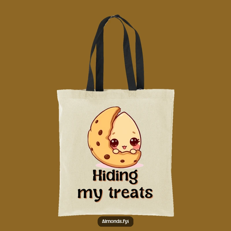 Funny Curious Almond Cookie Tote Bag: Carry Your Sweetest Treasures!